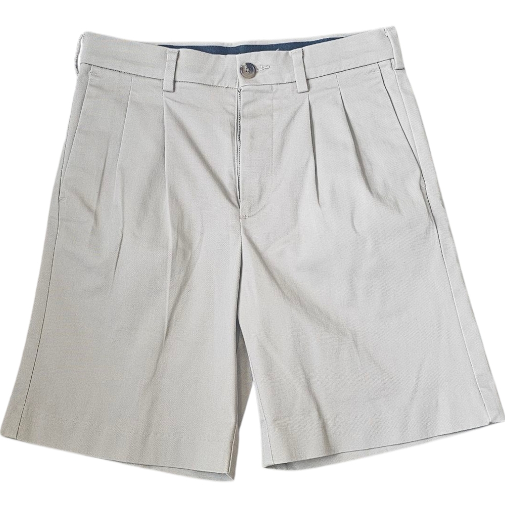 Roundtree & Yorke TravelSmart Men Khaki Pleated Golf Shorts Sz 28 Comfort Waist